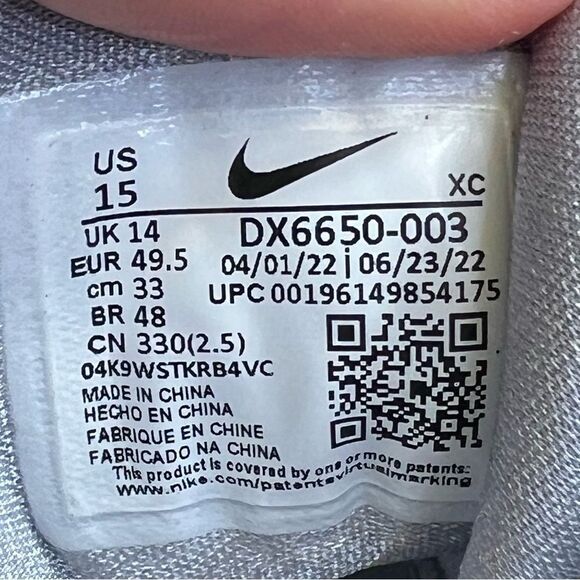 NEW Nike Air Zoom G.T. TB Cut 2 Basketball sneakers Mens 15 wolf Grey dx6650-003 main image 9